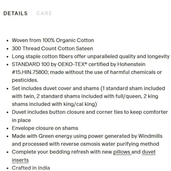 NWT QUINCE Luxury Organic Sateen Duvet Cover Shams Sand Full/Queen SOLD OUT Q21 - Picture 7 of 9